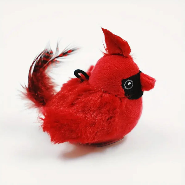 1pc Sparrow Bird Design Pet Plush Toy Chew Durable Cat Squeaky Toy For Cat And Dog Interactive Supply