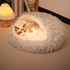 Cozy Shell-Shaped Cat Bed - Plush, Thickened Pet Nest with Non-Slip Waterproof Bottom for Cats & Small Dogs