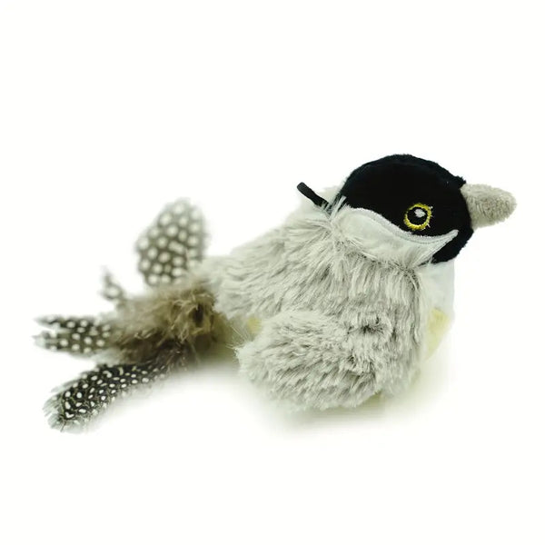 1pc Sparrow Bird Design Pet Plush Toy Chew Durable Cat Squeaky Toy For Cat And Dog Interactive Supply