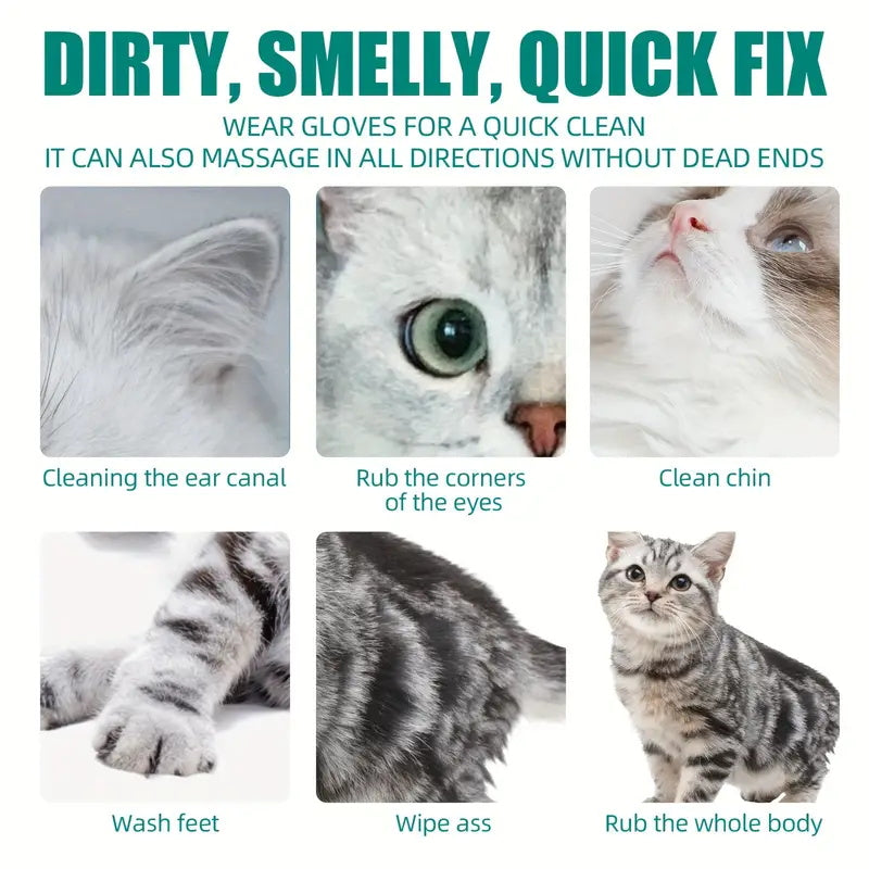 2pcs Pet Cleaning Gloves, Efficient Deodorization And Odor Removal, Perfect For Dry And Wet Cleaning