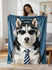 Custom Pet Photo Blanket - Personalized Dog Cat Portrait Fleece Blanket - Unique Christmas Birthday Gift for Pet Lovers