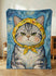 Custom Pet Photo Blanket - Personalized Dog Cat Portrait Fleece Blanket - Unique Christmas Birthday Gift for Pet Lovers