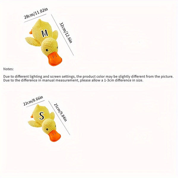1pc Adorable Duck-Shaped Plush Grinding Teeth Squeaky Toy - Interactive Chewing Supply for All Breed Sizes - Soft Cartoon Design, Uncharged, Perfect for Dogs Dental Health and Entertainment