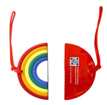 Smart Luggage Tags Travel ID Bag Tags (Rainbow, Avocado Cute Design)